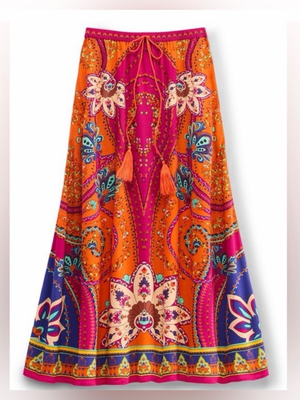 Soft Surroundings Marguerite Maxi Skirt Floral Bora Bora Scarf Print Tall Large - Picture 3 of 14